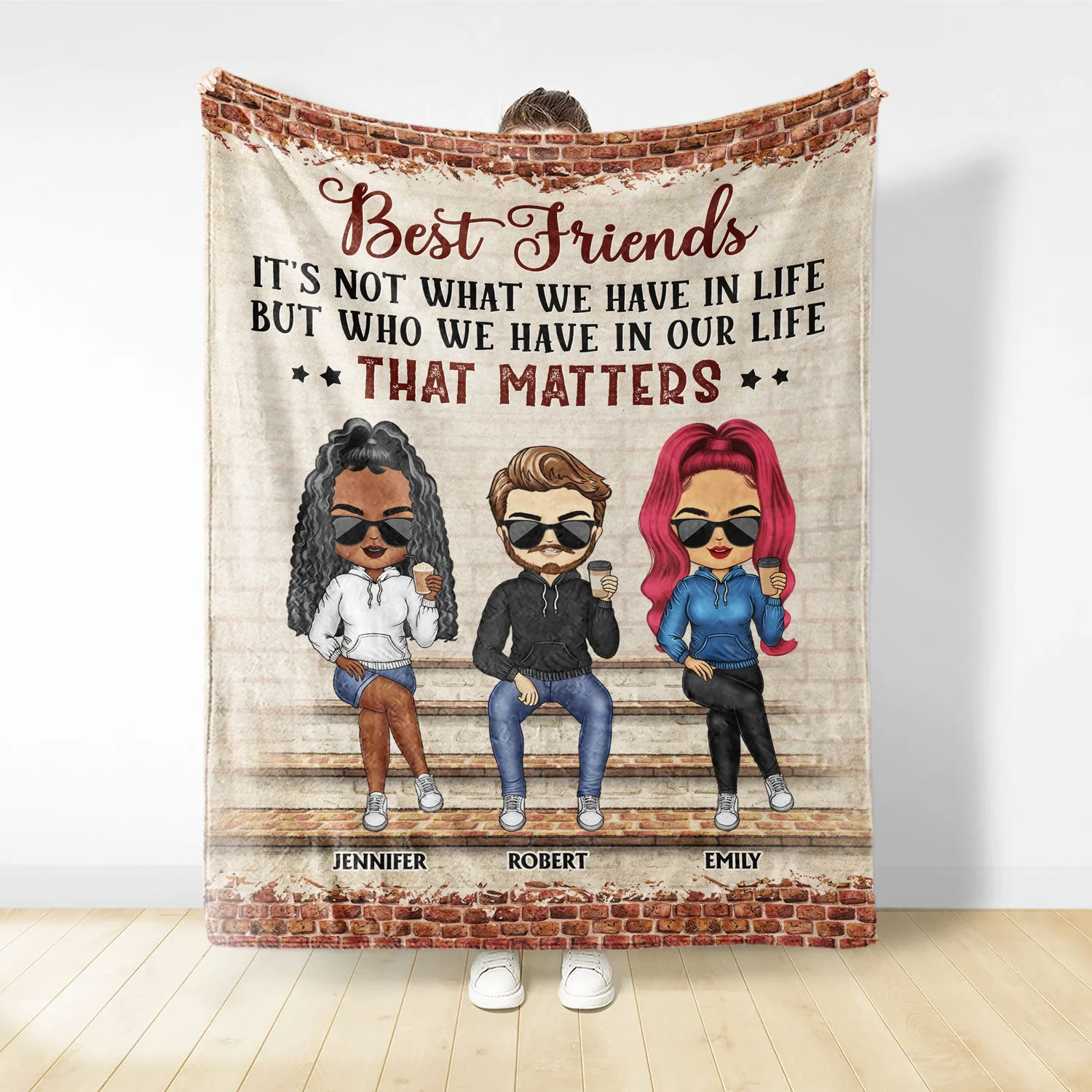 We're Not Sugar And Spice And Everything Nice We're Sage And Hood Best Friends - Bestie BFF Gift - Personalized Custom Fleece Blanket - Image 2
