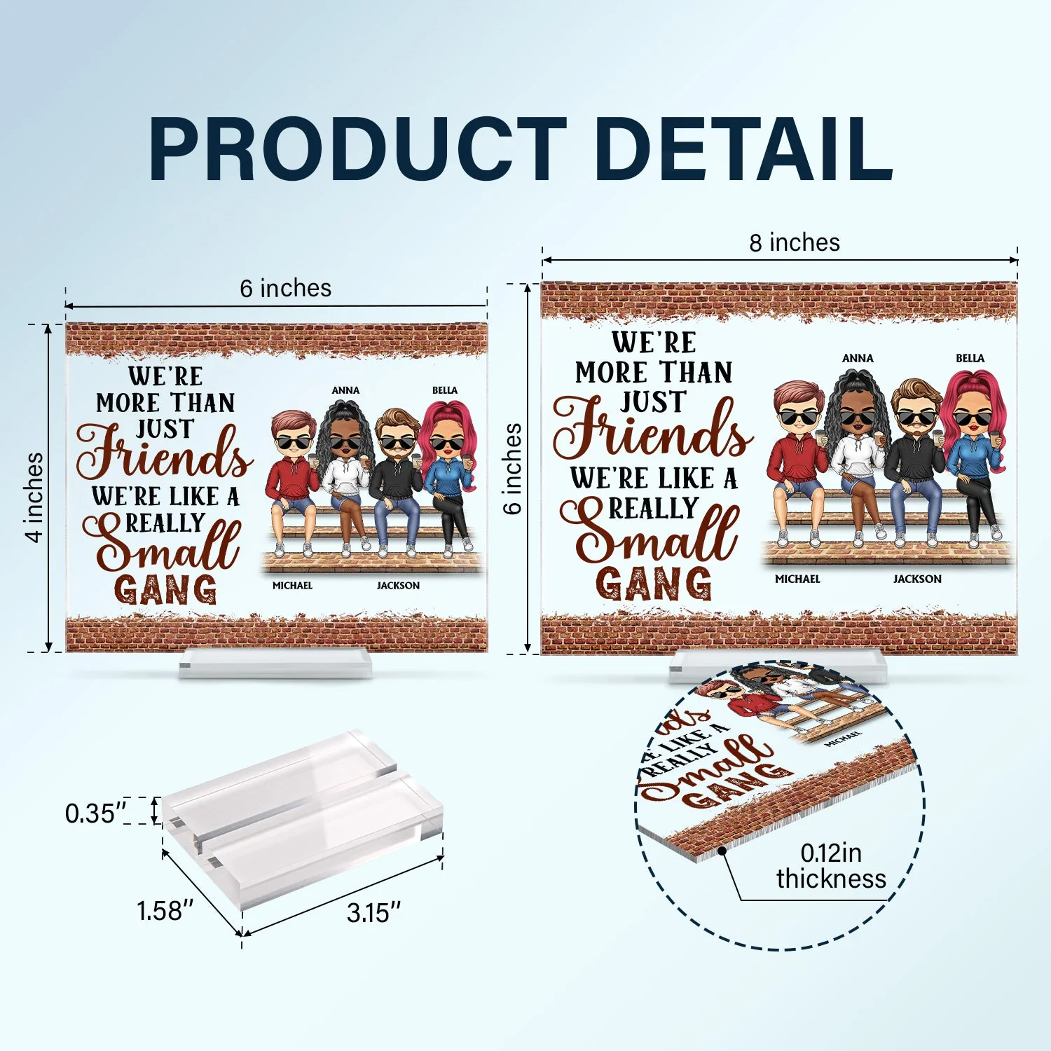 We're Not Sugar And Spice And Everything Nice We're Sage And Hood Best Friends - Bestie BFF Gift - Personalized Custom Horizontal Rectangle Acrylic Plaque - Image 5