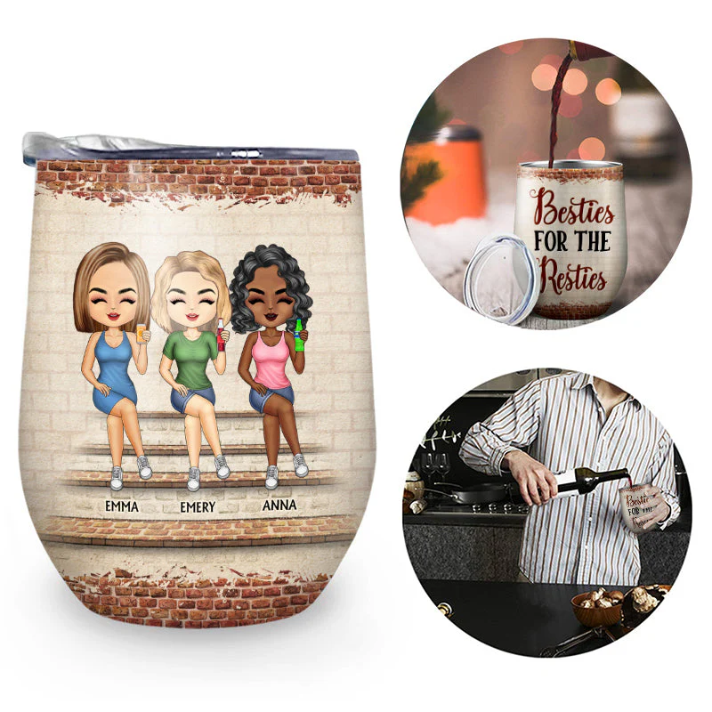 We're Not Sugar And Spice And Everything Nice We're Sage And Hood Best Friends - Bestie BFF Gift - Personalized Custom Wine Tumbler - Image 2
