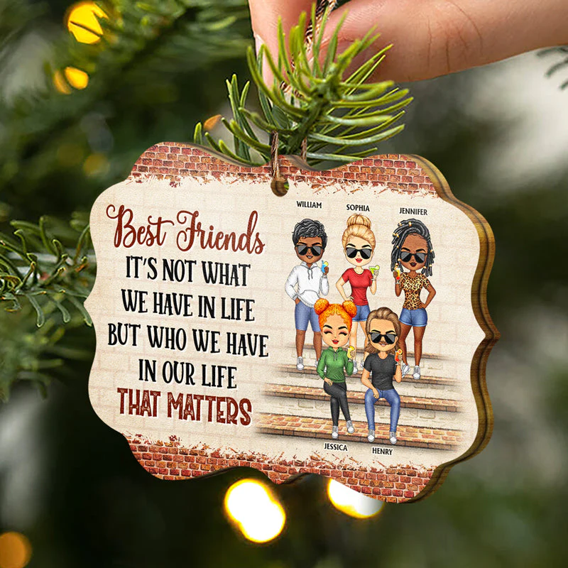 We're Not Sugar And Spice And Everything Nice We're Sage And Hood Christmas Best Friends - Bestie BFF Gift - Personalized Custom Wooden Ornament - Image 2