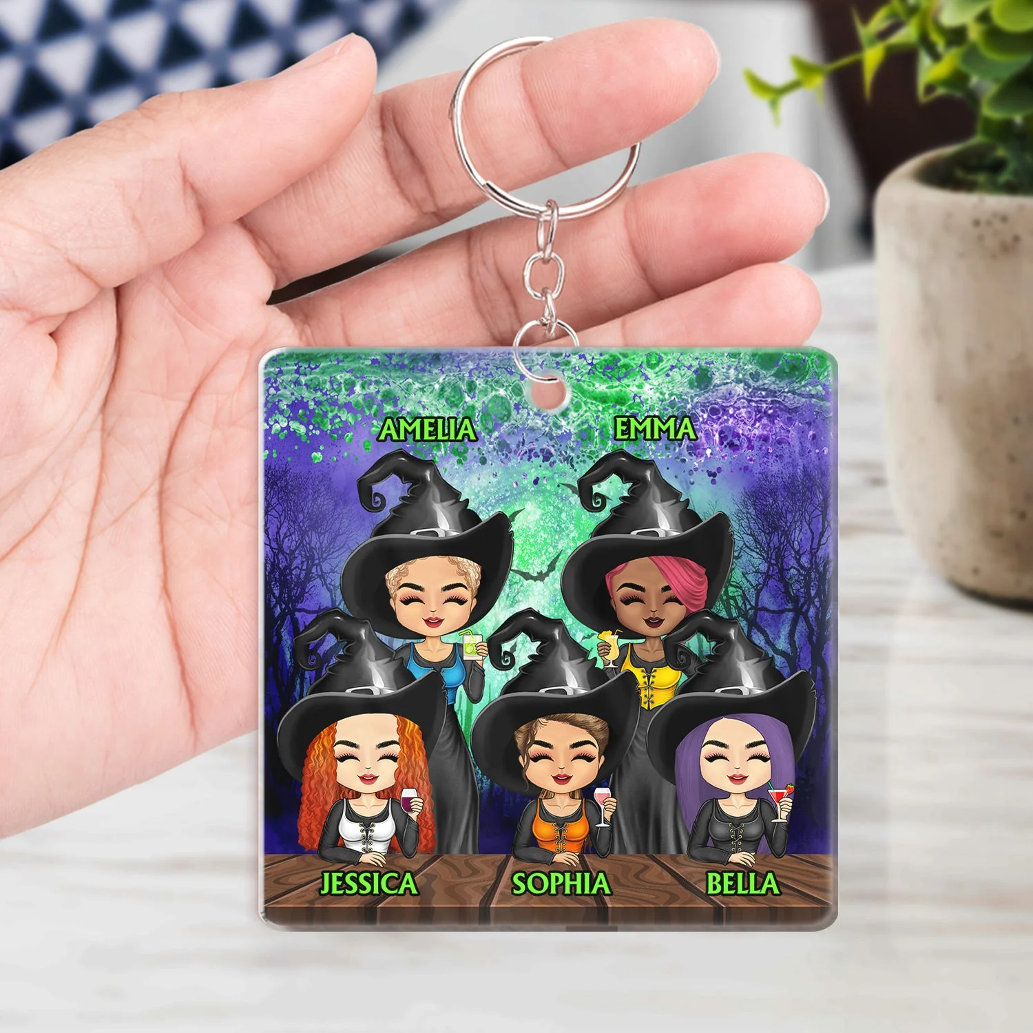 We're Not Sugar And Spice And Everything Nice Witch Best Friends - Bestie BFF Gift - Personalized Acrylic Keychain - Image 4