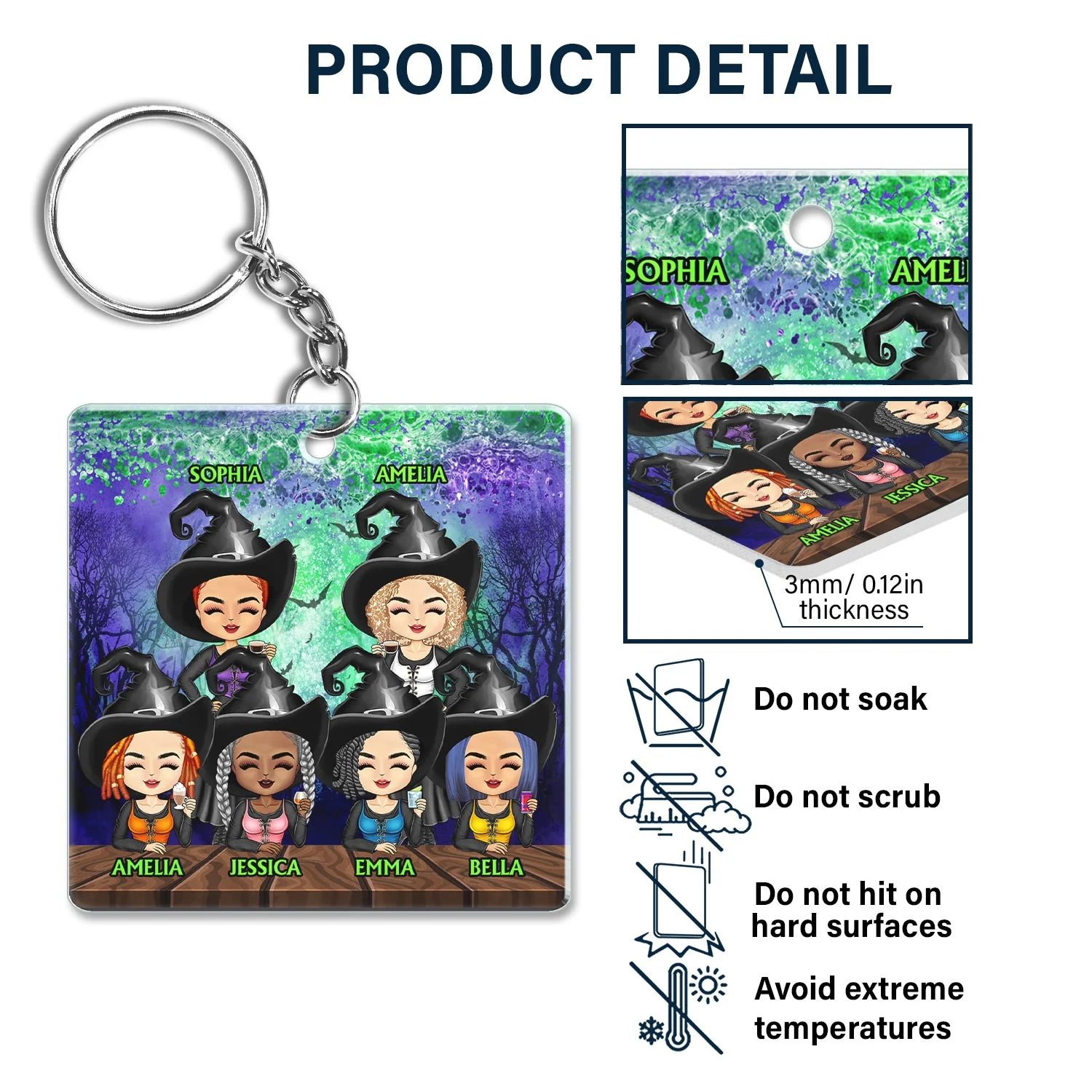 We're Not Sugar And Spice And Everything Nice Witch Best Friends - Bestie BFF Gift - Personalized Acrylic Keychain - Image 5