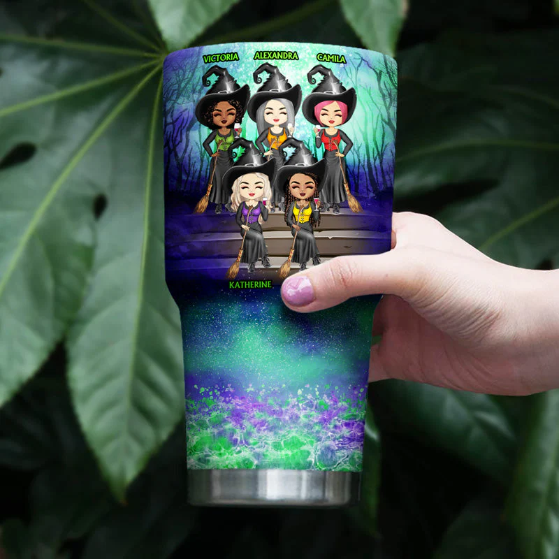 We're Not Sugar And Spice And Everything Nice Witch Best Friends - Bestie BFF Gift - Personalized Custom 30 Oz Tumbler - Image 4