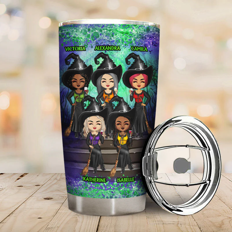 We're Not Sugar And Spice And Everything Nice Witch Best Friends - Bestie BFF Gift - Personalized Custom Tumbler - Image 2