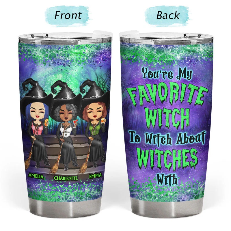 We're Not Sugar And Spice And Everything Nice Witch Best Friends - Bestie BFF Gift - Personalized Custom Tumbler - Image 3
