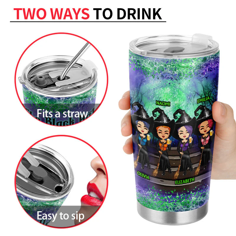 We're Not Sugar And Spice And Everything Nice Witch Best Friends - Bestie BFF Gift - Personalized Custom Tumbler - Image 4
