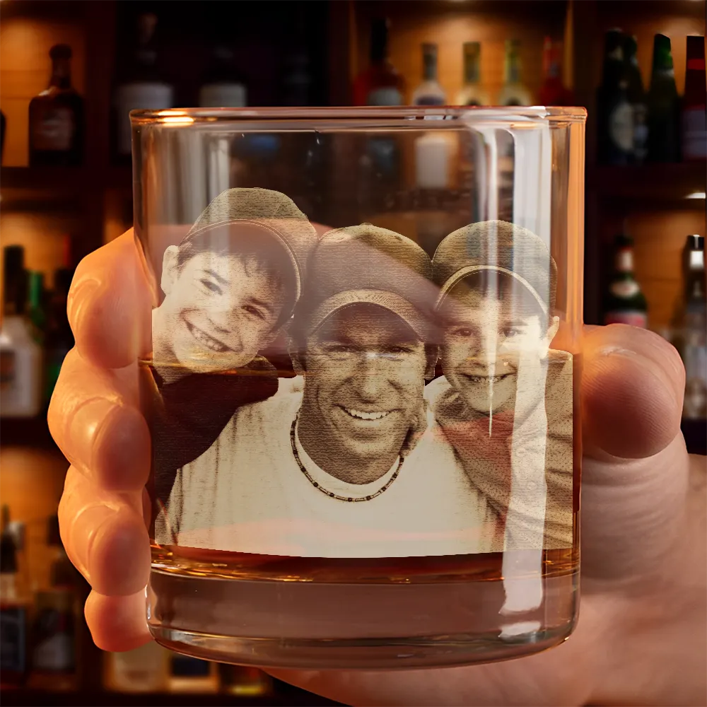 Custom Photo We're Yours No Returns Or Refunds Hand Punch - Personalized Engraved Whiskey Glass - Image 4