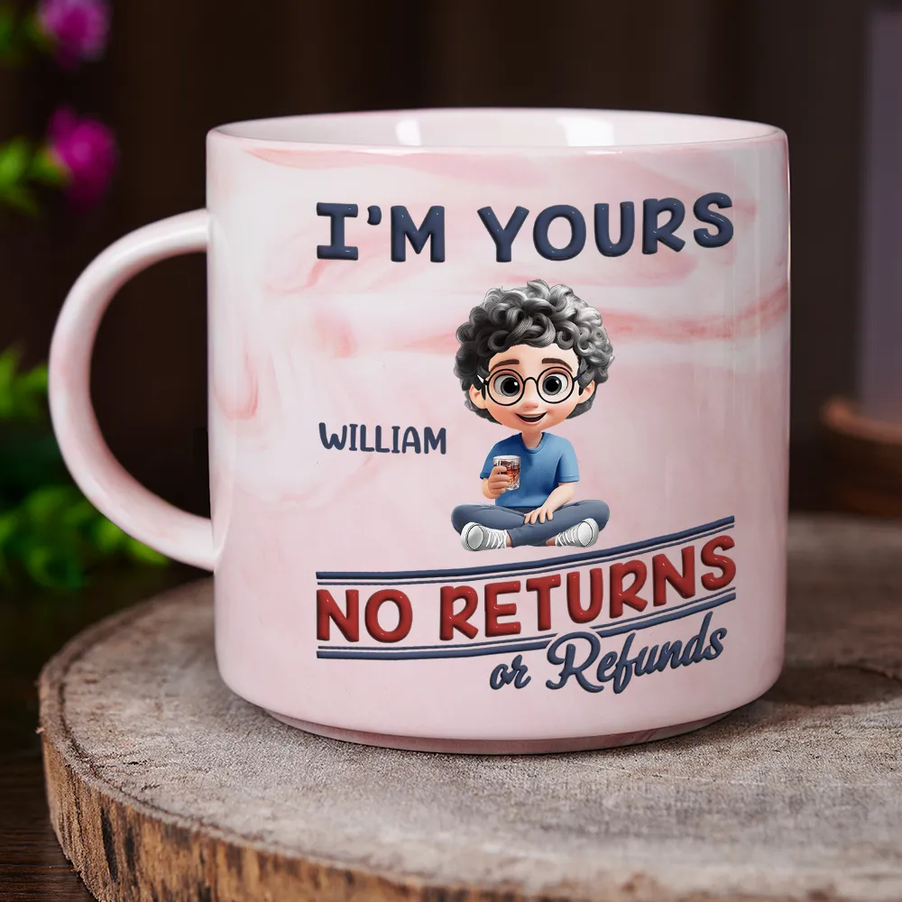 We're Yours No Returns Or Refunds Parents Grandparents - Personalized Marble Mug - Image 3