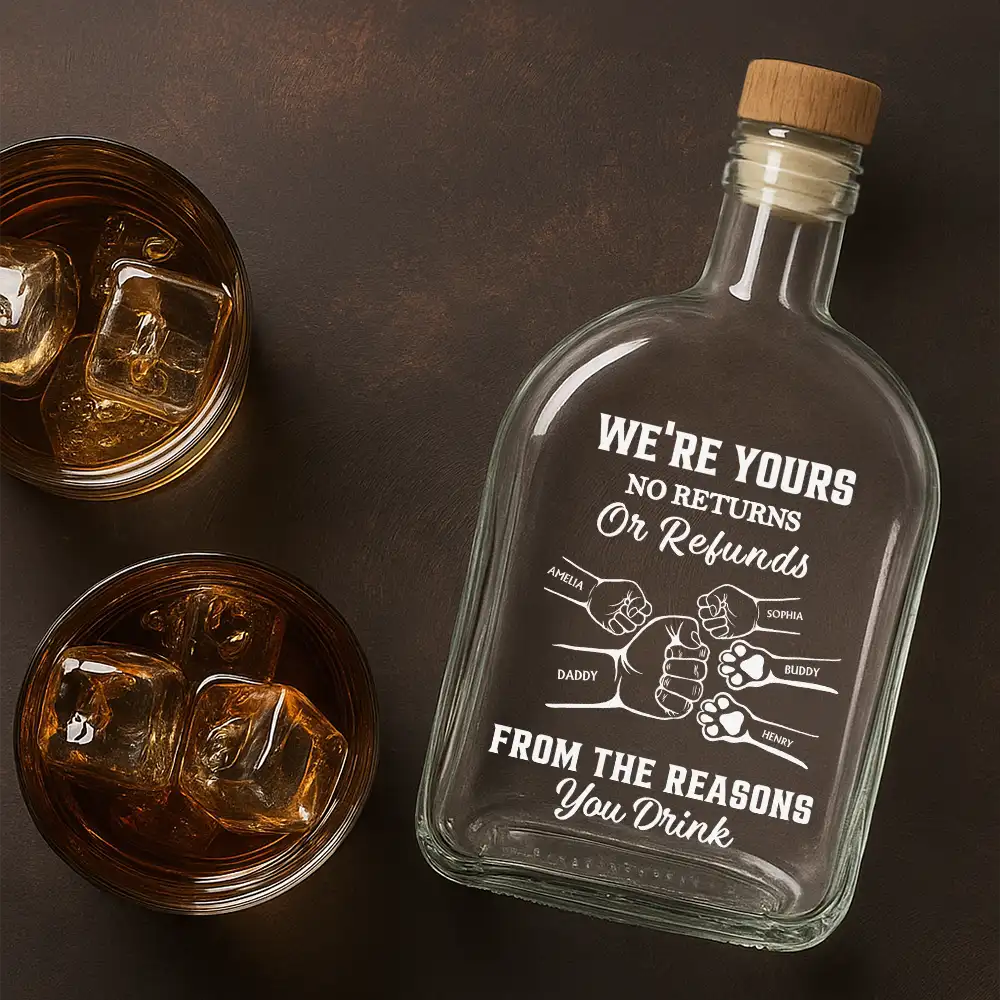 We're Yours No Returns Or Refunds - Personalized Whiskey Bottle - Image 4