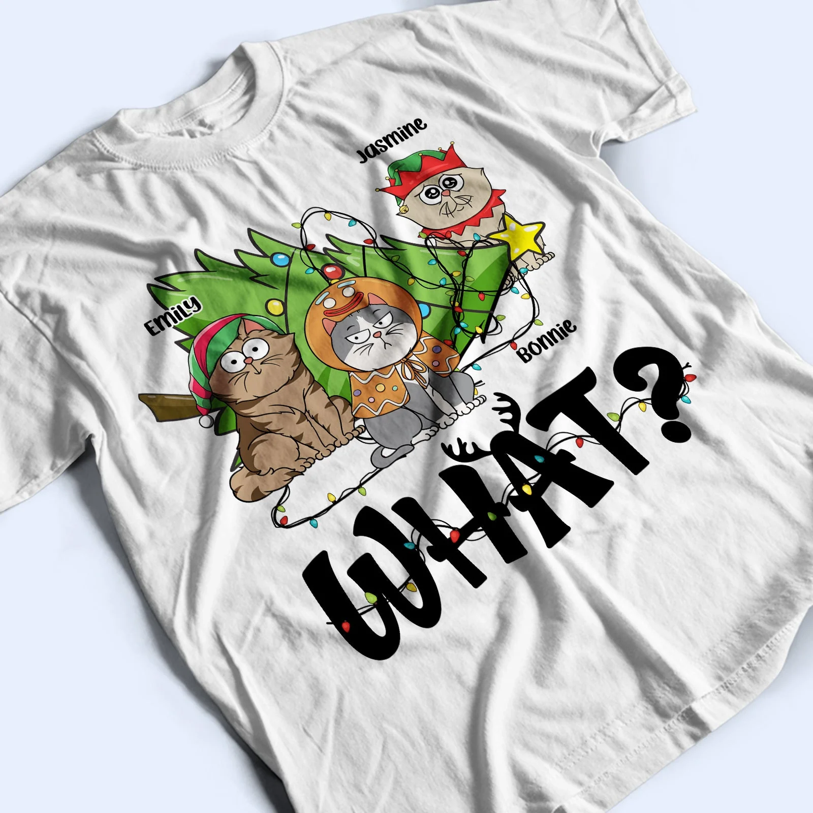 What - Christmas, Funny Gift For Cat Lover - Personalized Sweatshirt - Image 3