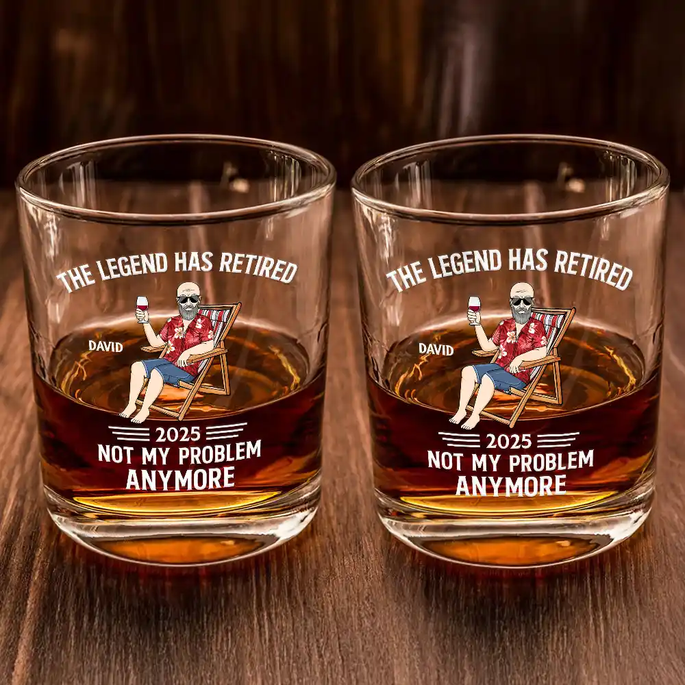 What Day Is Today Who Cares I'm Retired - Personalized Whiskey Glass - Image 2