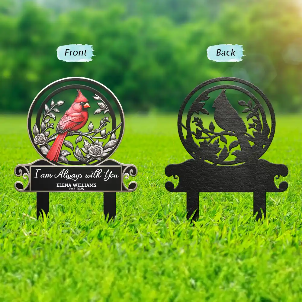 When Cardinals Appear - Personalized Metal Garden Stake - Image 2