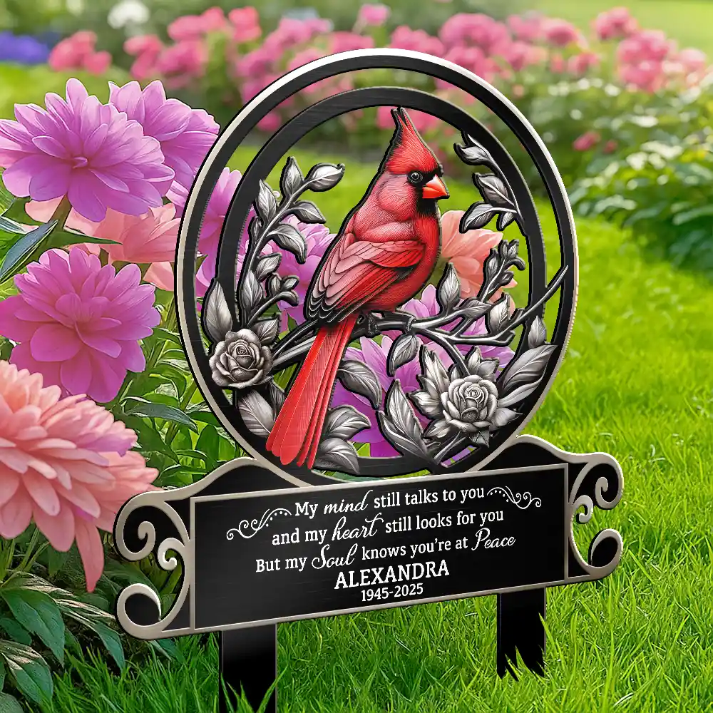 When Cardinals Appear - Personalized Metal Garden Stake - Image 4
