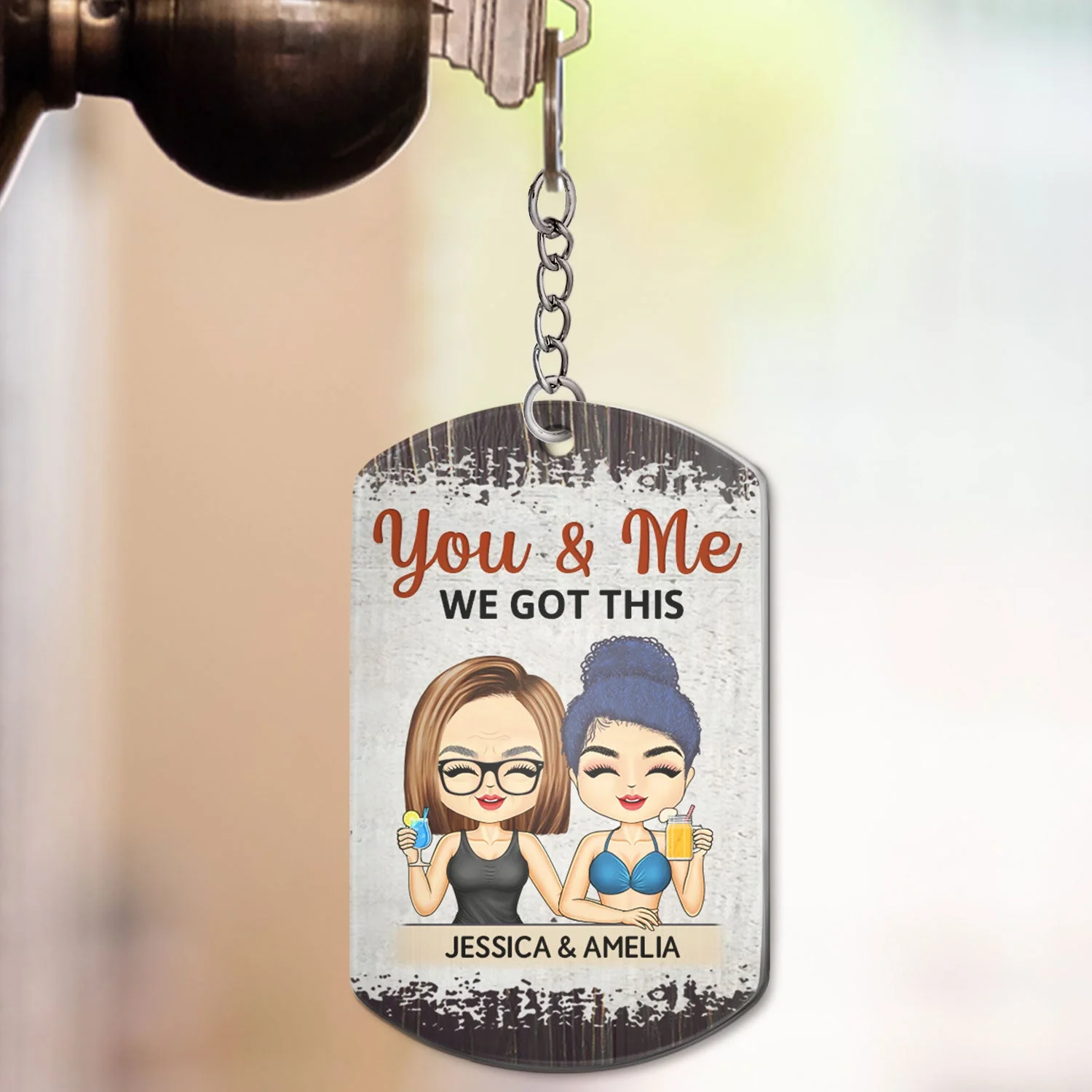 When I Say I Love You More Chibi - Anniversary, Vacation, Funny Gift For Couples, Family - Personalized Aluminum Keychain - Image 3