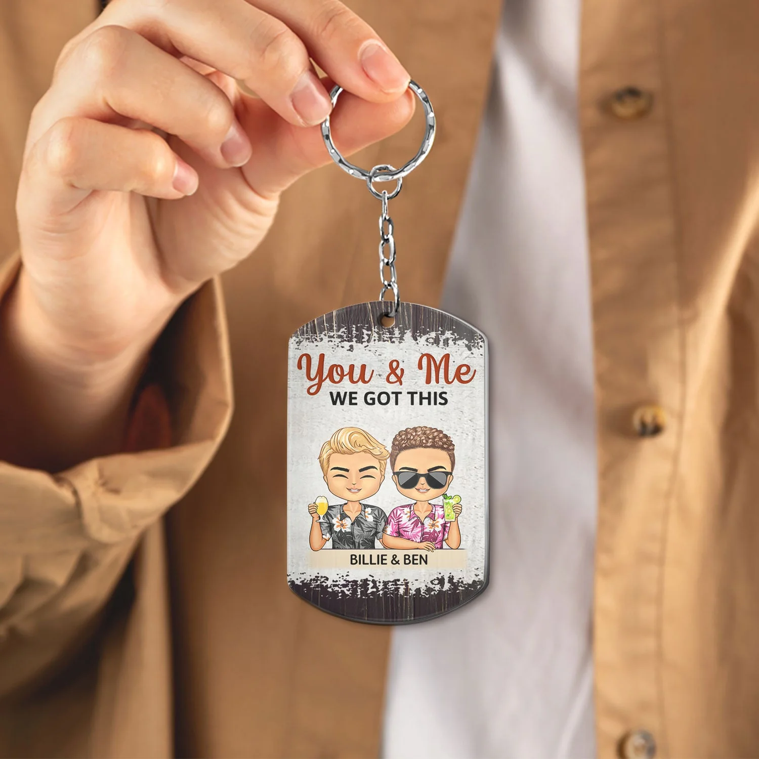 When I Say I Love You More Chibi - Anniversary, Vacation, Funny Gift For Couples, Family - Personalized Aluminum Keychain - Image 4