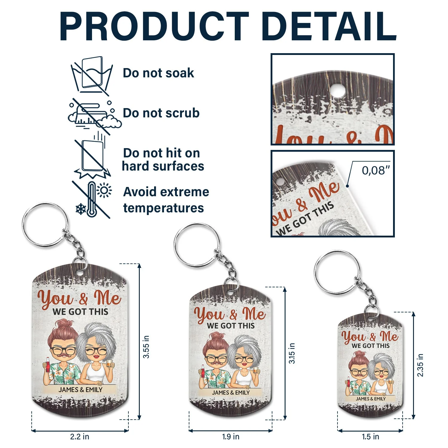 When I Say I Love You More Chibi - Anniversary, Vacation, Funny Gift For Couples, Family - Personalized Aluminum Keychain - Image 5