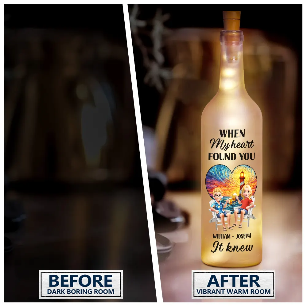 When My Heart Found You It Knew - Personalized Bottle Light - Image 2