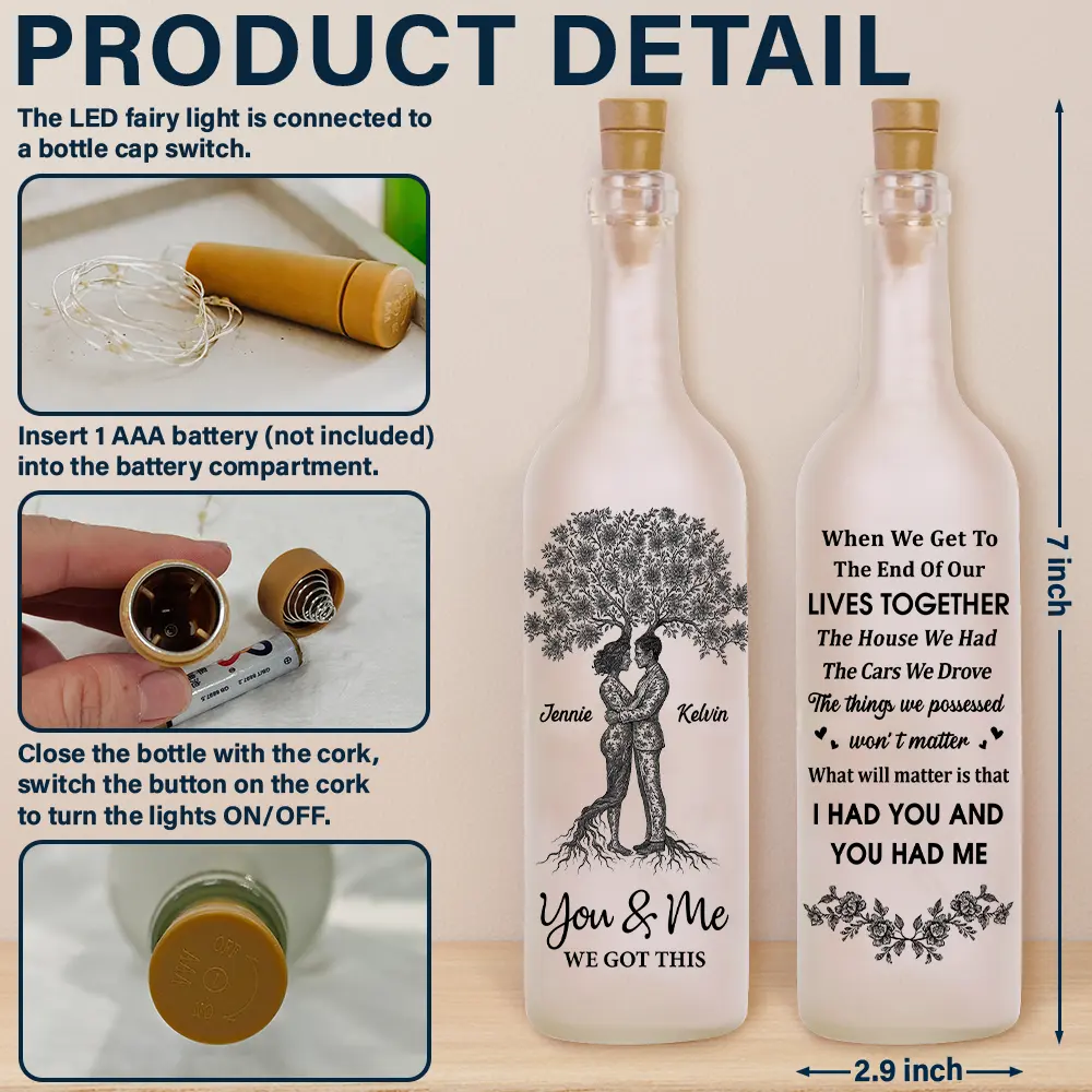 When We Get To The End Of Our Lives Together - Personalized Bottle Light - Image 4