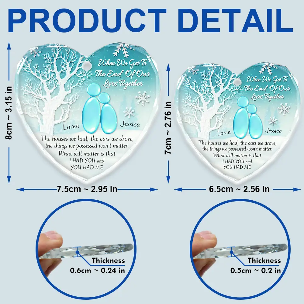 When We Get To The End - Personalized Heart Shaped Glass Ornament - Image 5