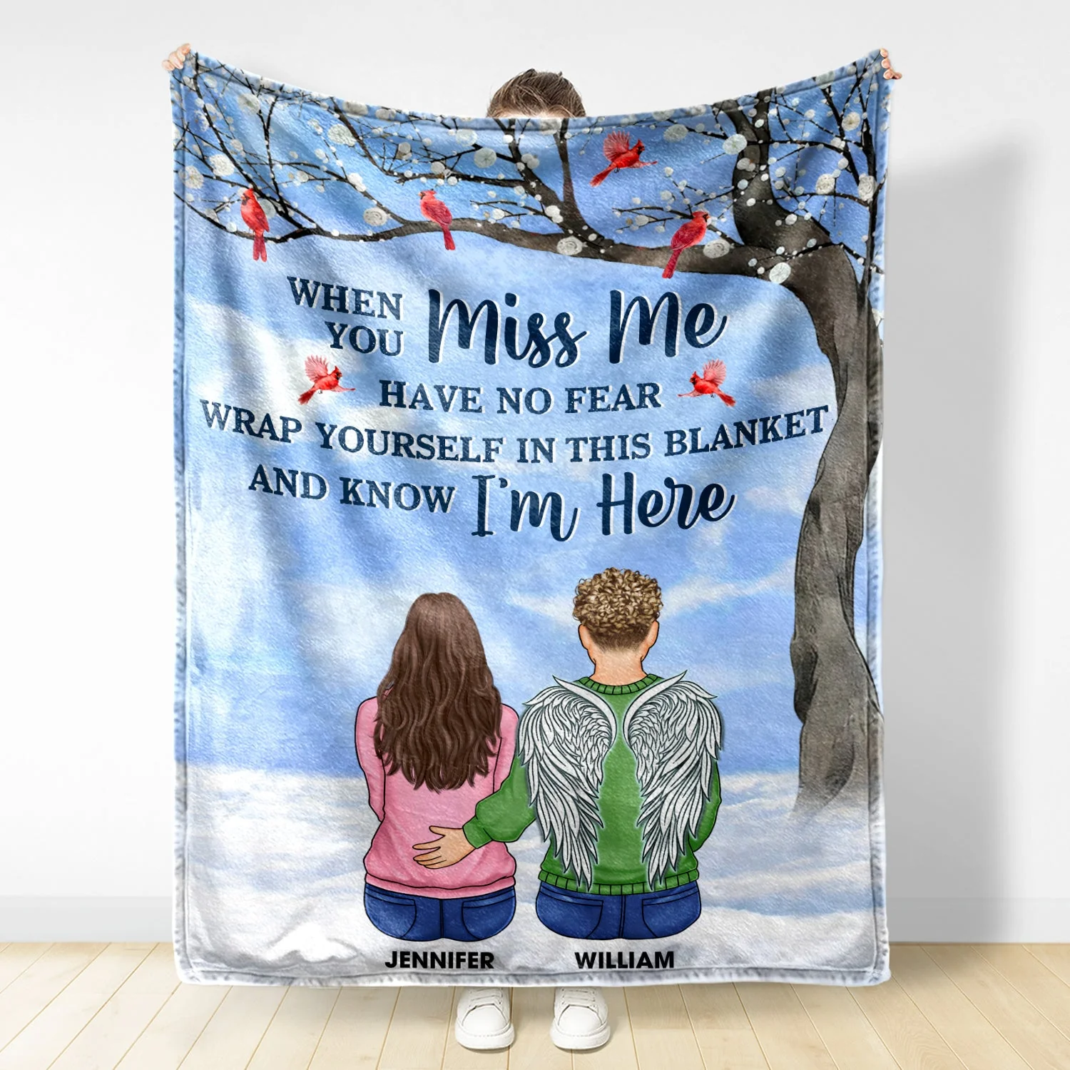 When You Miss Me Have No Fear - Memorial Sympathy Gift - Personalized Fleece Blanket - Image 3