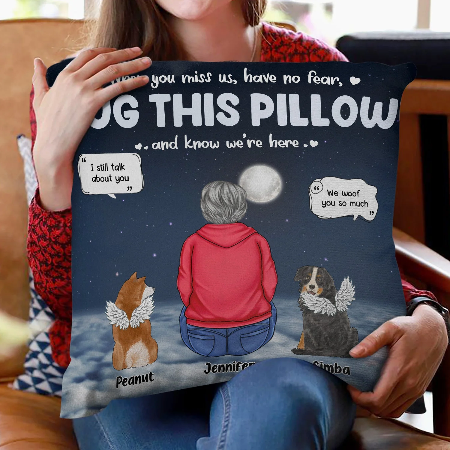 When You Miss Me Have No Fear - Sympathy Gift, Memorial Gift For Pet Lovers, Dog Lovers, Cat Lovers - Personalized Pillow - Image 2