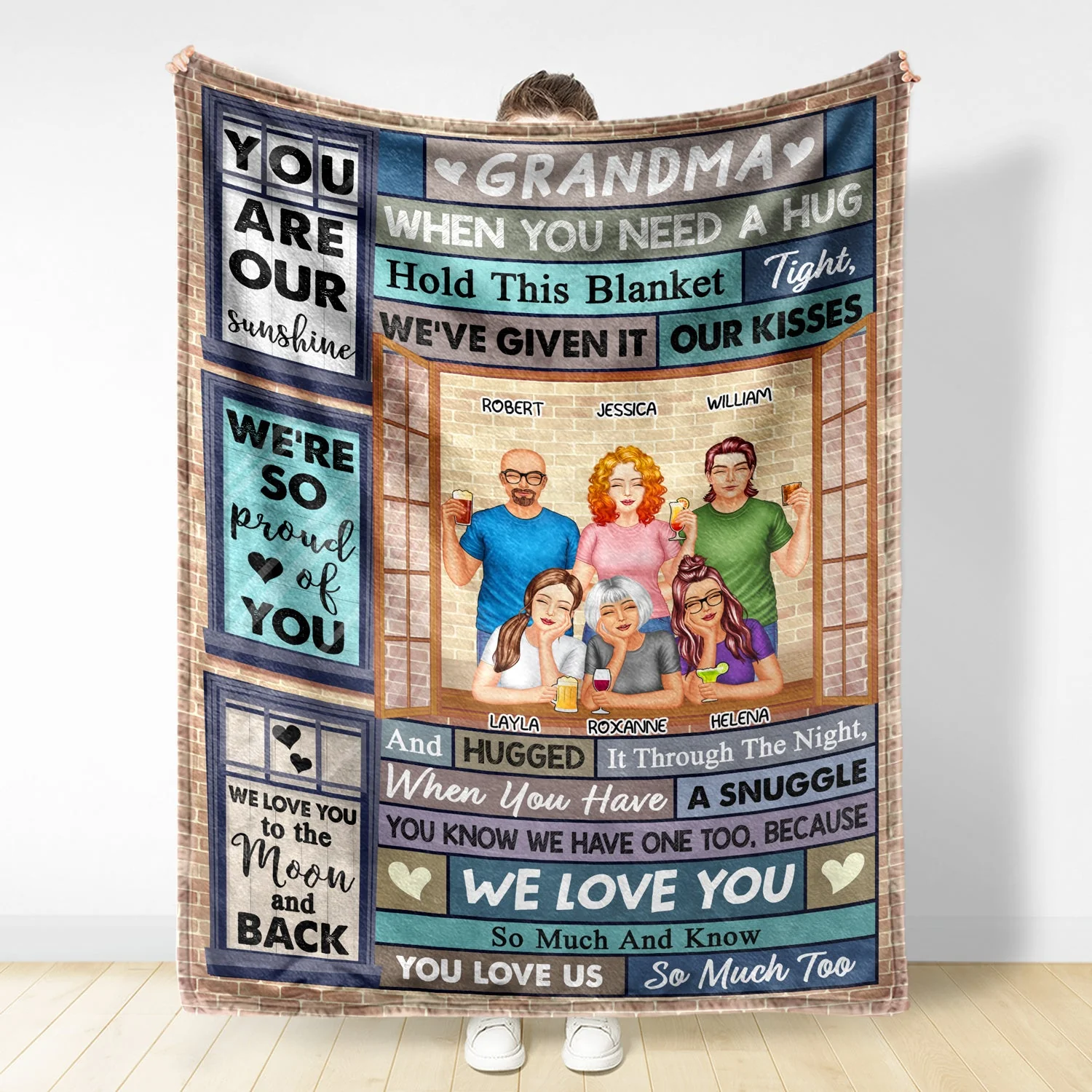 When You Need A Hug Hold This Tight - Birthday, Loving Gift For Mom, Mother, Grandma, Grandmother - Personalized Custom Fleece Blanket - Image 2