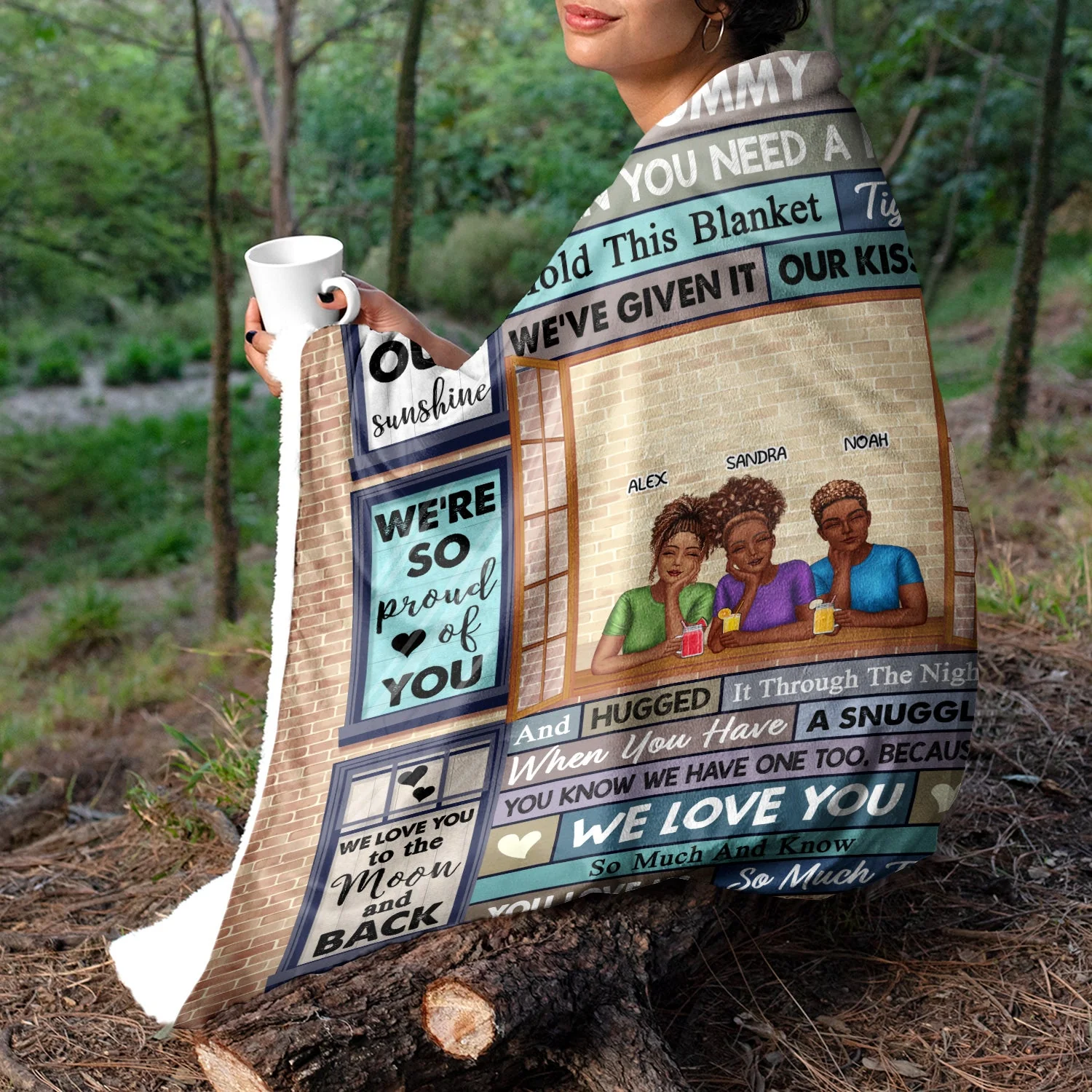 When You Need A Hug Hold This Tight - Birthday, Loving Gift For Mom, Mother, Grandma, Grandmother - Personalized Custom Fleece Blanket - Image 3