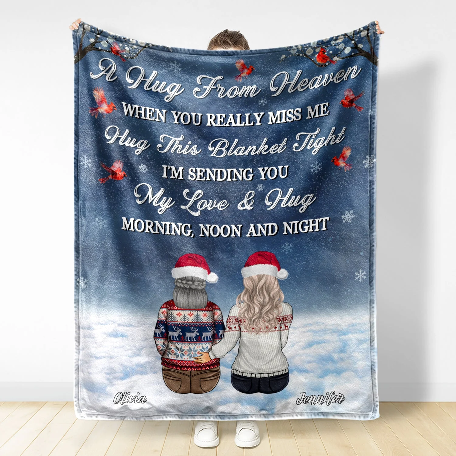 When You Really Miss Me Hug This Blanket - Memorial Gift - Personalized Fleece Blanket - Image 2