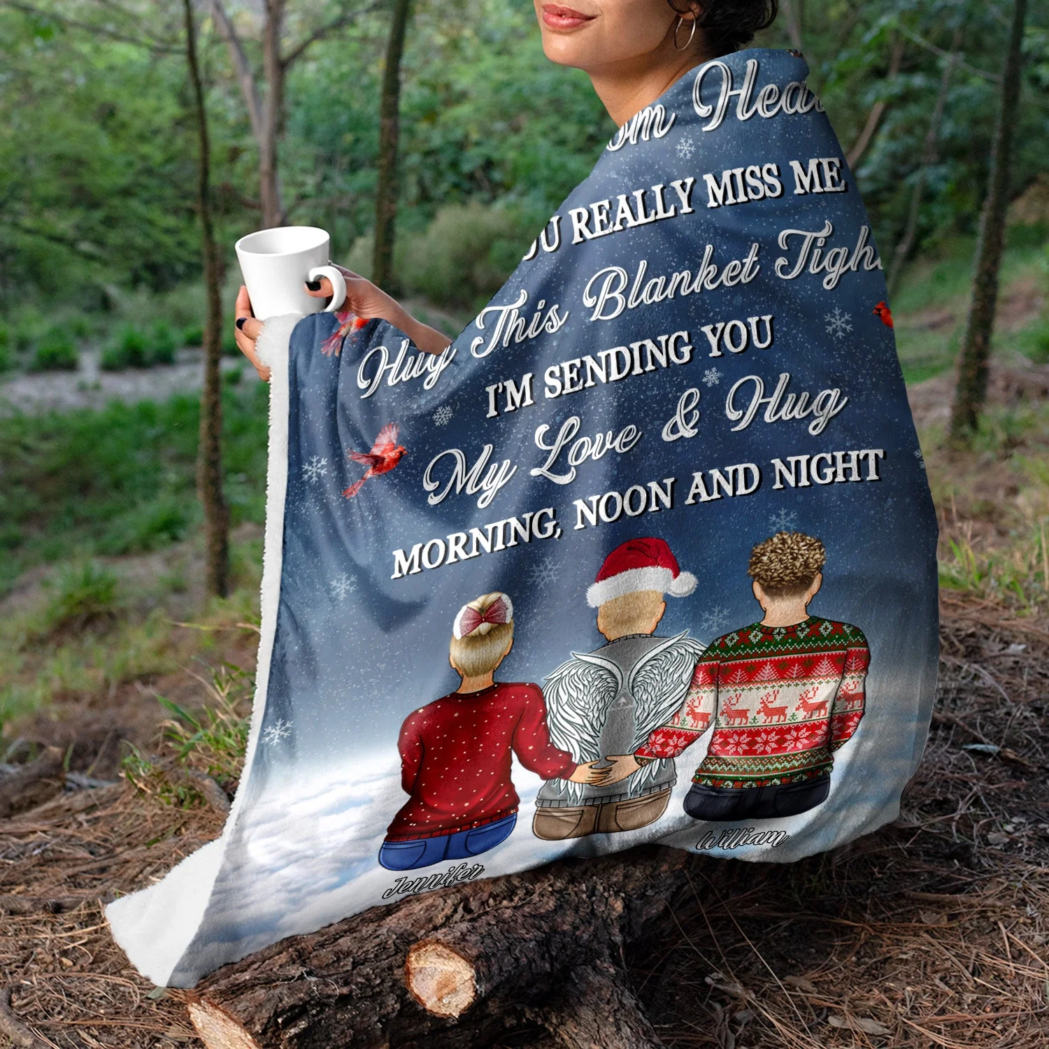 When You Really Miss Me Hug This Blanket - Memorial Gift - Personalized Fleece Blanket - Image 3
