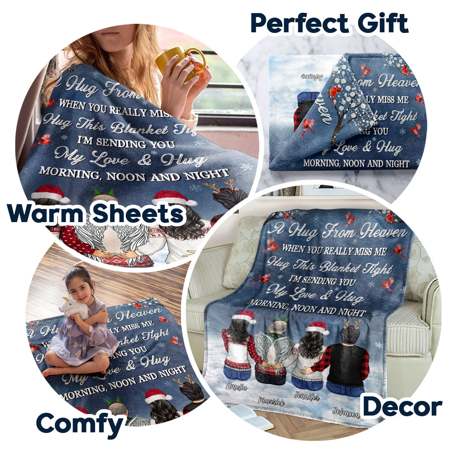 When You Really Miss Me Hug This Blanket - Memorial Gift - Personalized Fleece Blanket - Image 5