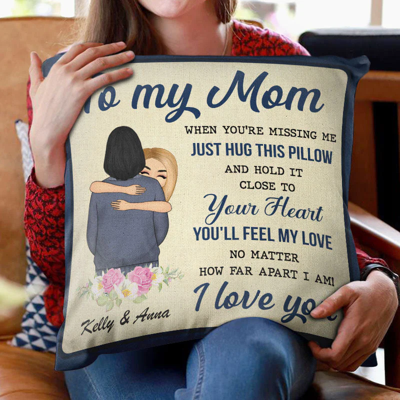 When You're Missing Me Just Hug This Pillow - Gift For Grandma, Mother, Aunt - Personalized Custom Pillow - Image 2