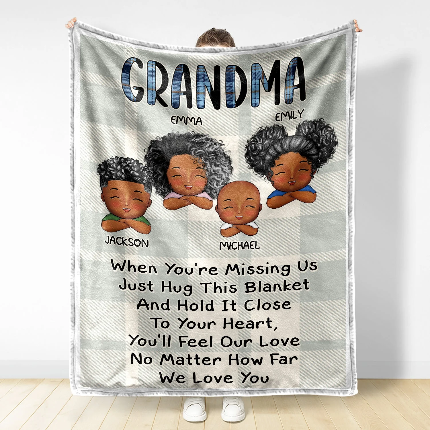 When You're Missing Us - Loving Gifts For Grandma, Grandmother, Mom - Personalized Fleece Blanket - Image 2