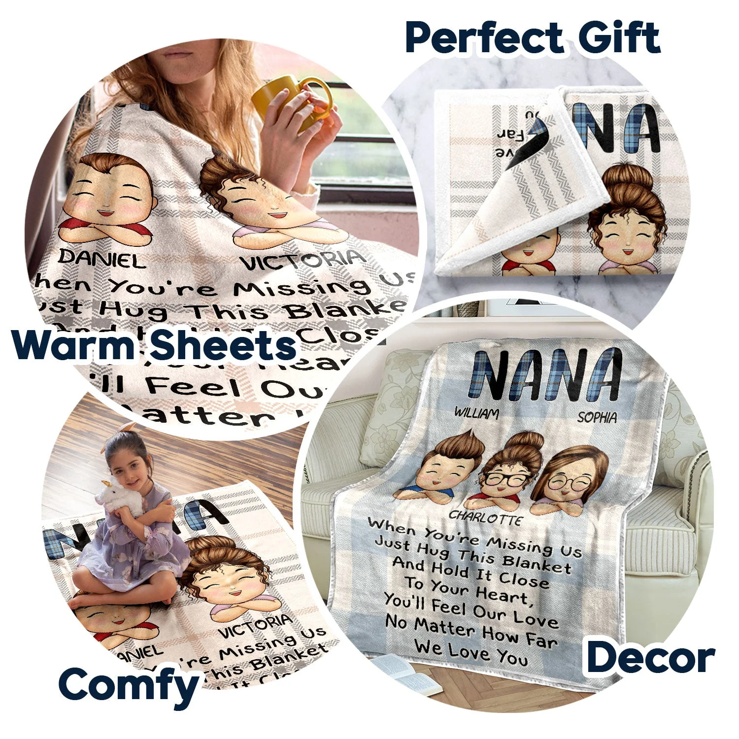 When You're Missing Us - Loving Gifts For Grandma, Grandmother, Mom - Personalized Fleece Blanket - Image 5