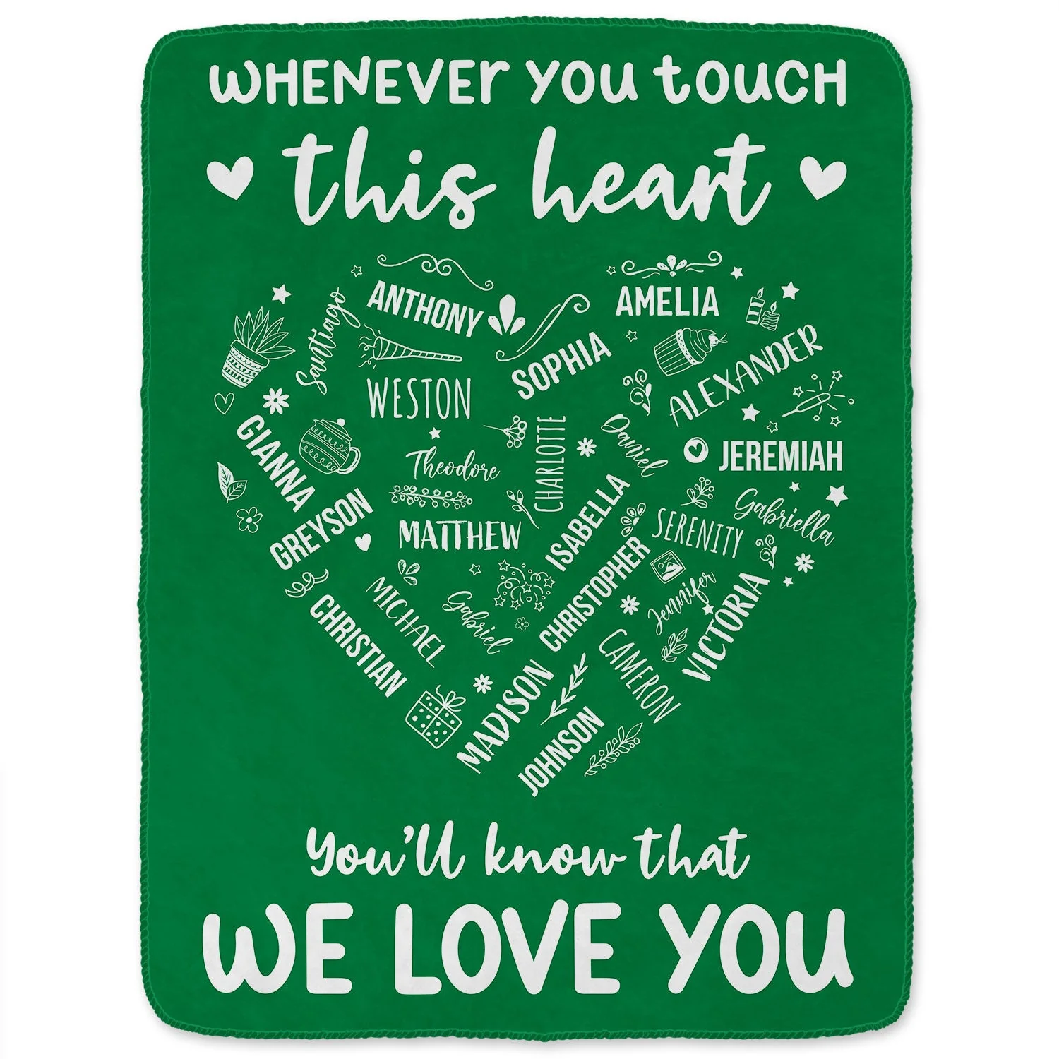 Whenever You Touch This Heart - Loving Gift For Mom, Grandma - Personalized Fleece Blanket, Sherpa Blanket - Image 2