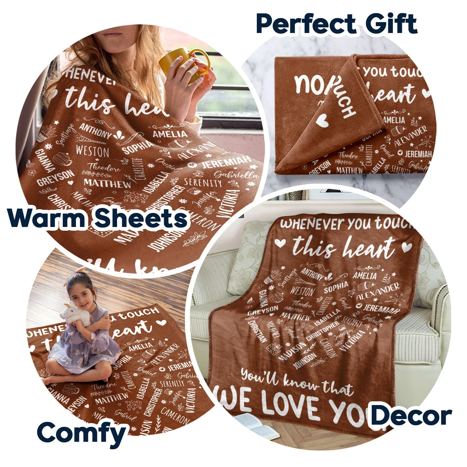 Whenever You Touch This Heart - Loving Gift For Mom, Grandma - Personalized Fleece Blanket, Sherpa Blanket - Image 7