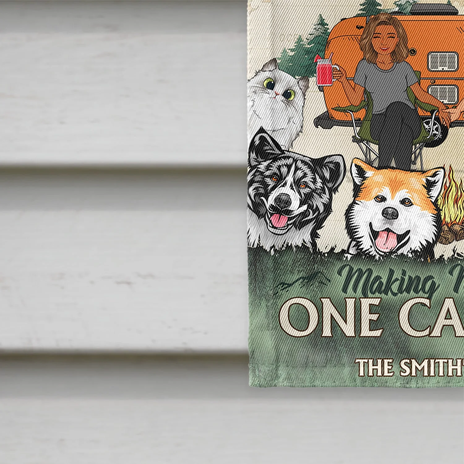 Where Family And Friends Make Memories - Gift For Pet, Camping Lovers, Campsite, Camping Decor, Couple, Family - Personalized Custom Flag - Image 4