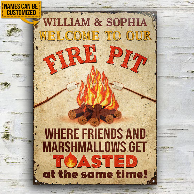 Where Friends Marshmallows Get Toasted Firepit Funny Custom Classic Metal Signs, Funy Camping Sign - Image 3