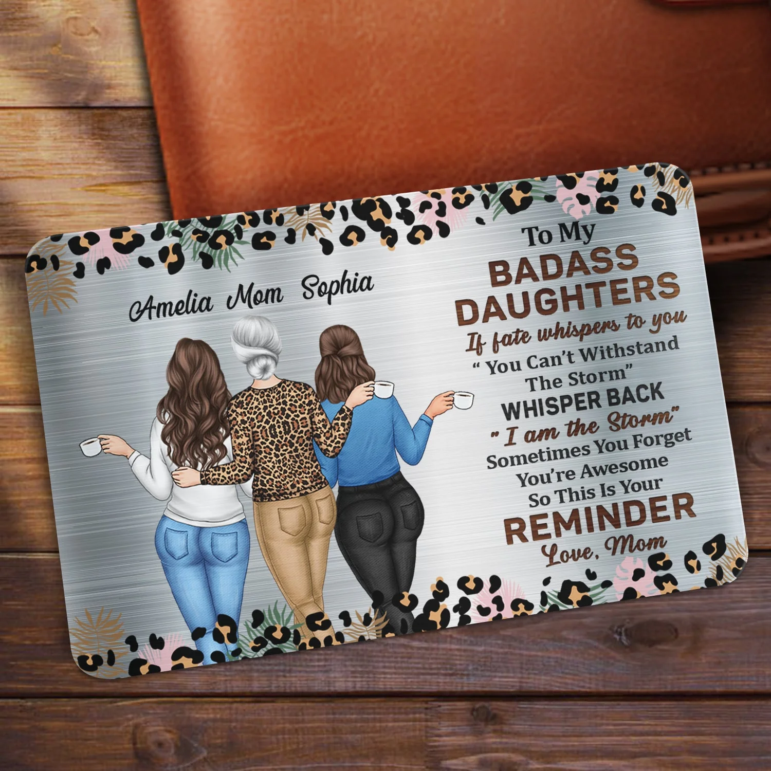 Whisper Back I Am The Storm - Gift For Daughters From Mom - Personalized Aluminum Wallet Card - Image 2