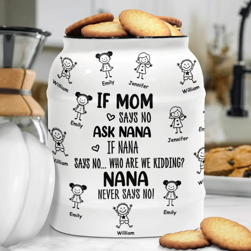 Who Are We Kidding Grandma Never Says No - Personalized Cookie Jar - Image 3