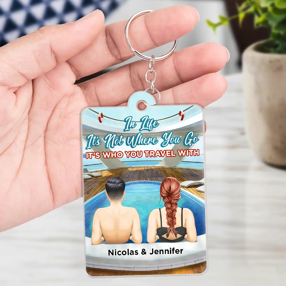 Who You Travel With - Personalized Acrylic Keychain - Image 5