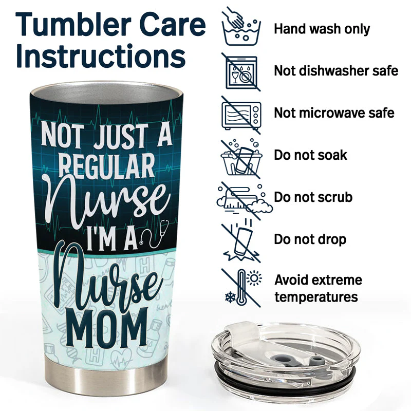 Wife Mom Nurse - Mother Gift - Personalized Custom Tumbler - Image 5