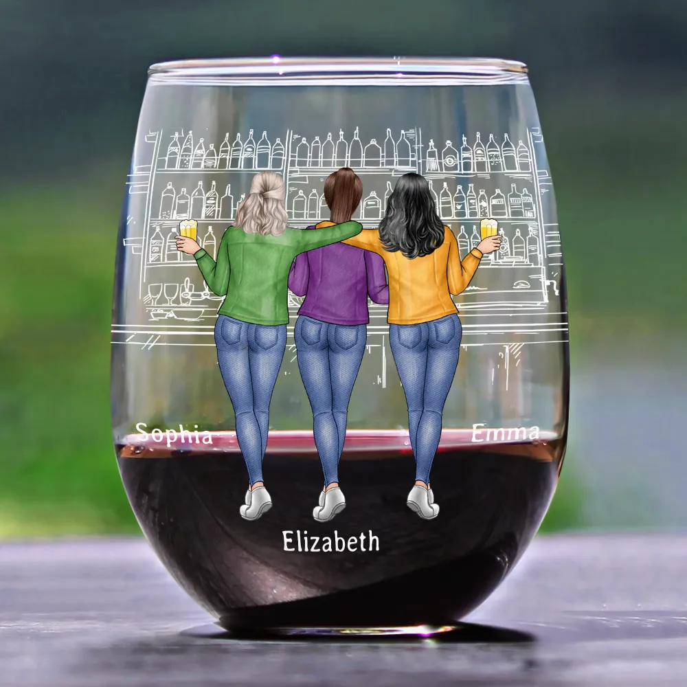 Wine Because Punching People Is Illegal - Personalized Stemless Wine Glass - Image 2