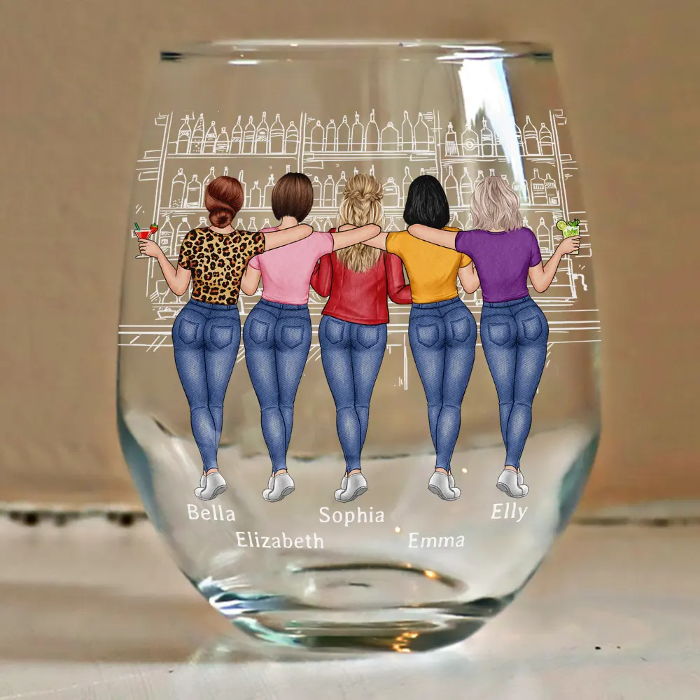 Wine Because Punching People Is Illegal - Personalized Stemless Wine Glass - Image 4