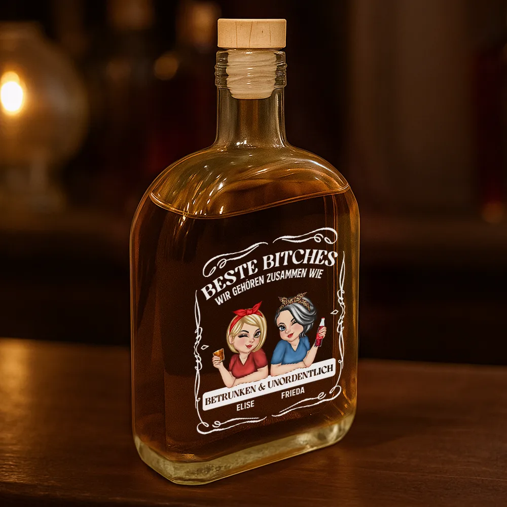 Wir Passen Zusammen Wie Betrunken Und Unordentlich - Personalisierte Whiskyflasche - Image 3