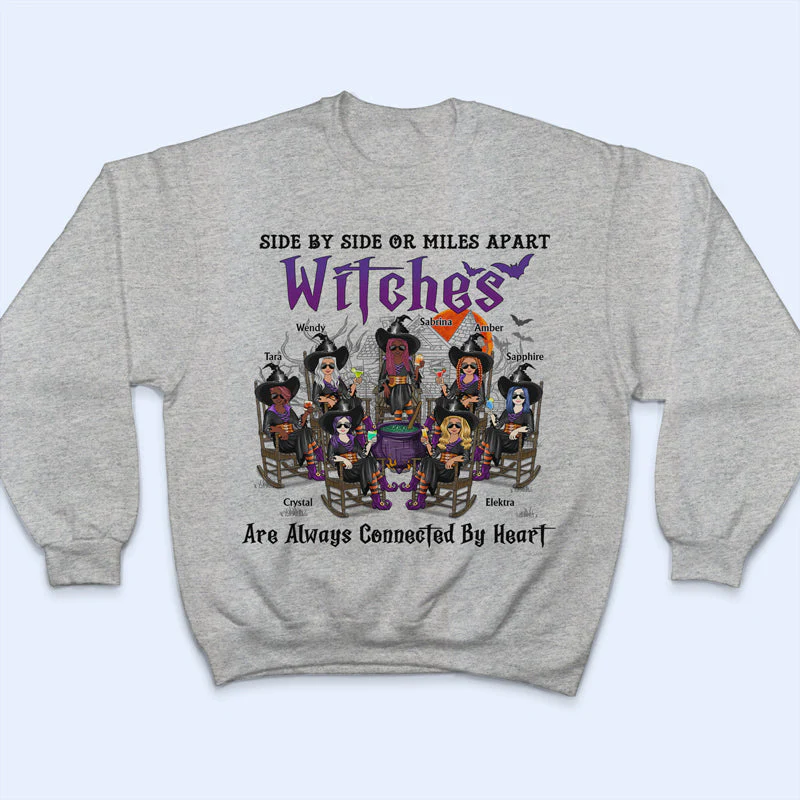 Witches Best Friends The Black Hat Sisterhood An Enchanting Fly By Night Group - Gift For Besties And Sisters - Personalized Custom T Shirt - Image 5