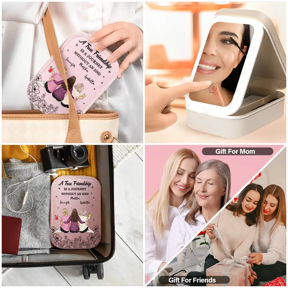 Without An End Besties - Personalized Makeup Box With LED Mirror - Image 5
