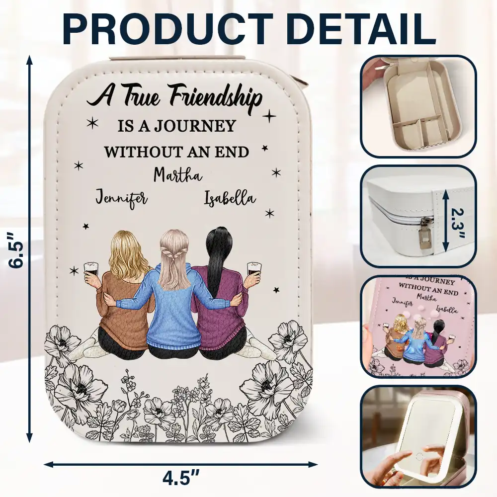 Without An End Besties - Personalized Makeup Box With LED Mirror - Image 6