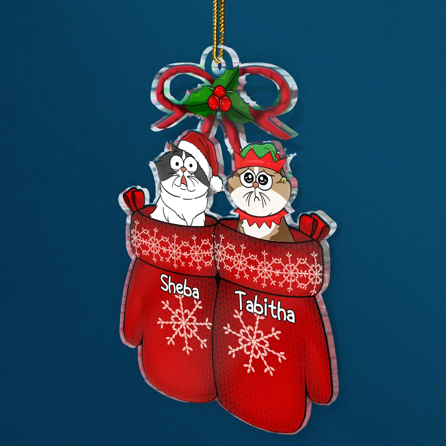 Wool Gloves - Christmas Gift For Dog Lovers, Cat Lovers - Personalized Cutout Acrylic Ornament - Image 2