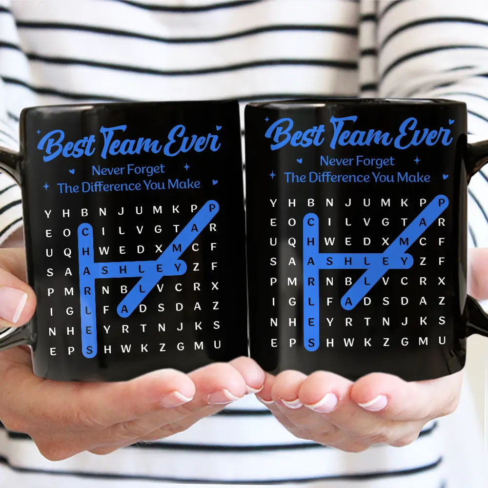 Word Search Puzzle Best Team Ever - Personalized Mug - Image 3