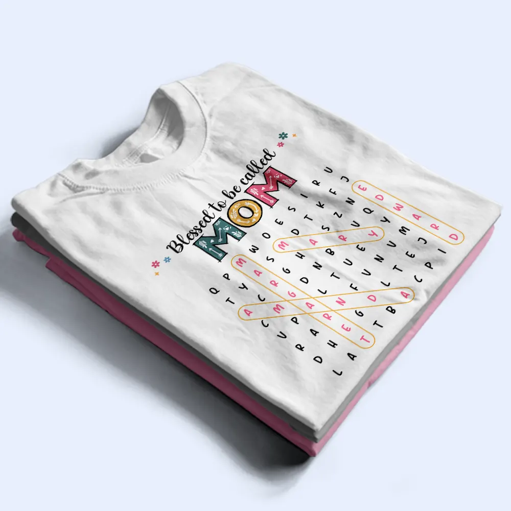 Word Search Puzzle Blessed To Be Called Grandma Nana - Personalized T Shirt - Image 2